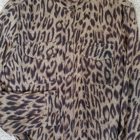 Chaps Animal Print Blouse - Picture 6 of 6